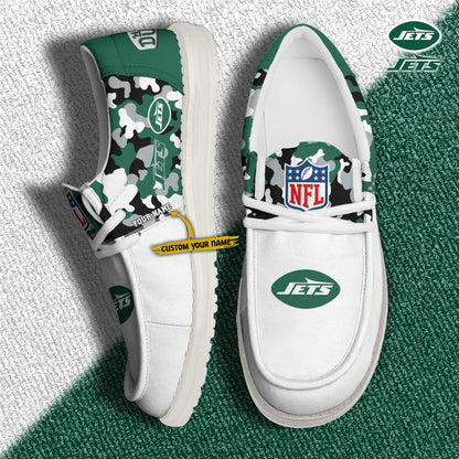 LIMITED EDITION - NEW CUSTOMIZED NFL25 NYJ NEW YORK JETS LOAFER SHOES