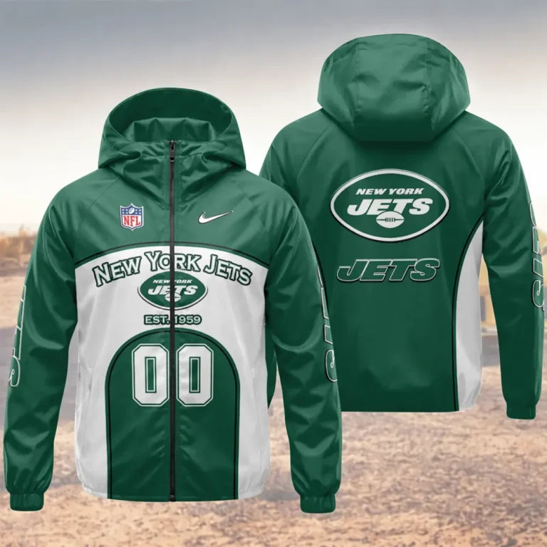 LIMITED EDITION - NEW CUSTOMIZED NFL25 NYJ NEW YORK JETS WINDBREAKER JACKET