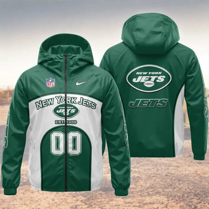 LIMITED EDITION - NEW CUSTOMIZED NFL25 NYJ NEW YORK JETS WINDBREAKER JACKET