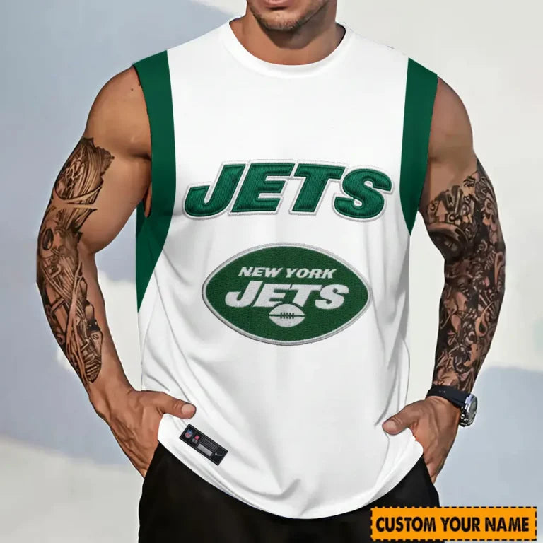 LIMITED EDITION - NEW CUSTOMIZED NFL25 NYJ NEW YORK JETS TANKTOP & GYM SHIRT