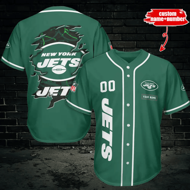 LIMITED EDITION - NEW CUSTOMIZED NFL25 NYJ NEW YORK JETS BASEBALL JERSEY