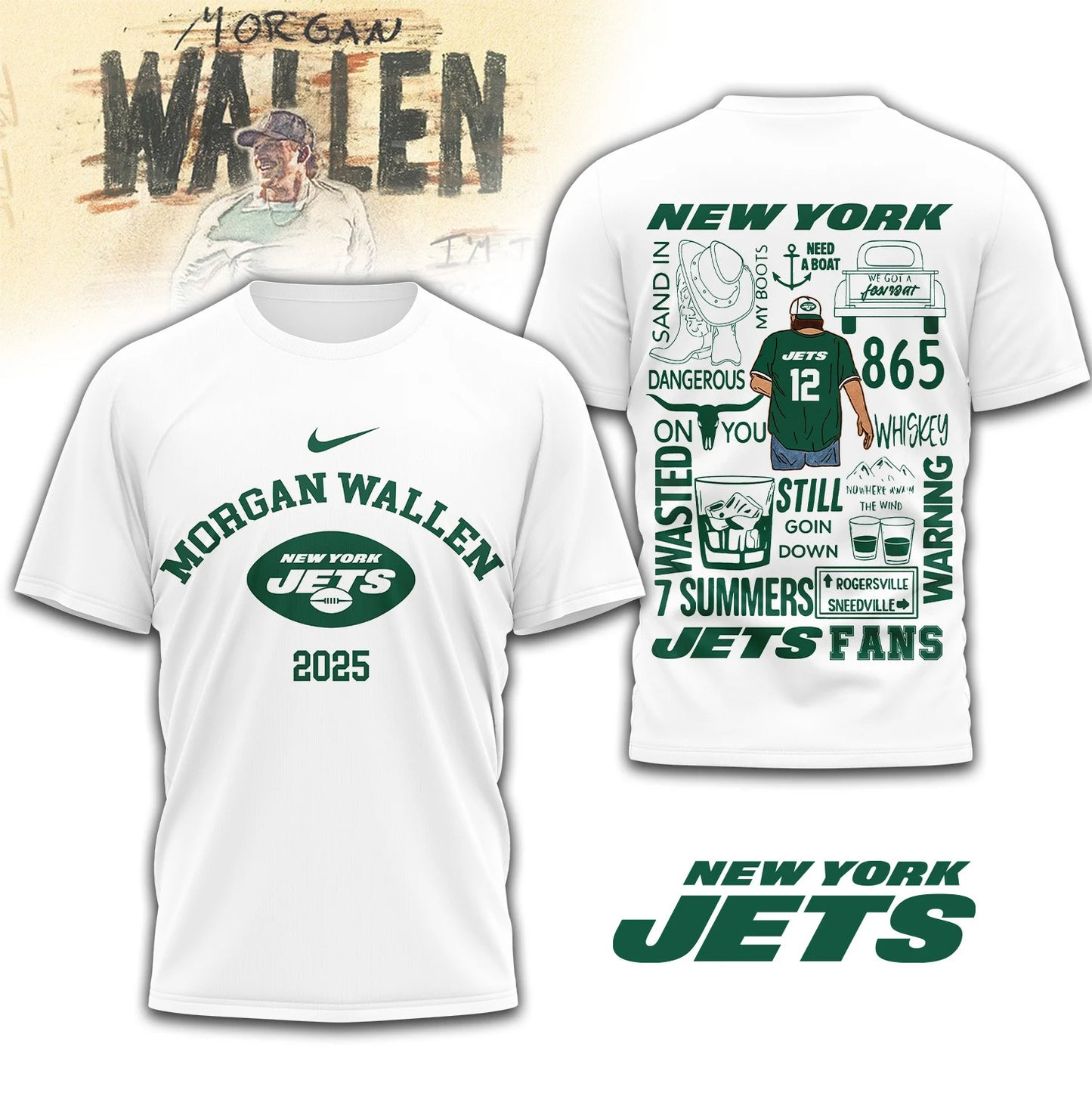LIMITED EDITION - NEW CUSTOMIZED NFL25 NYJ NEW YORK JETS T-SHIRT | MULTIPLE COLORS AVAILABLE