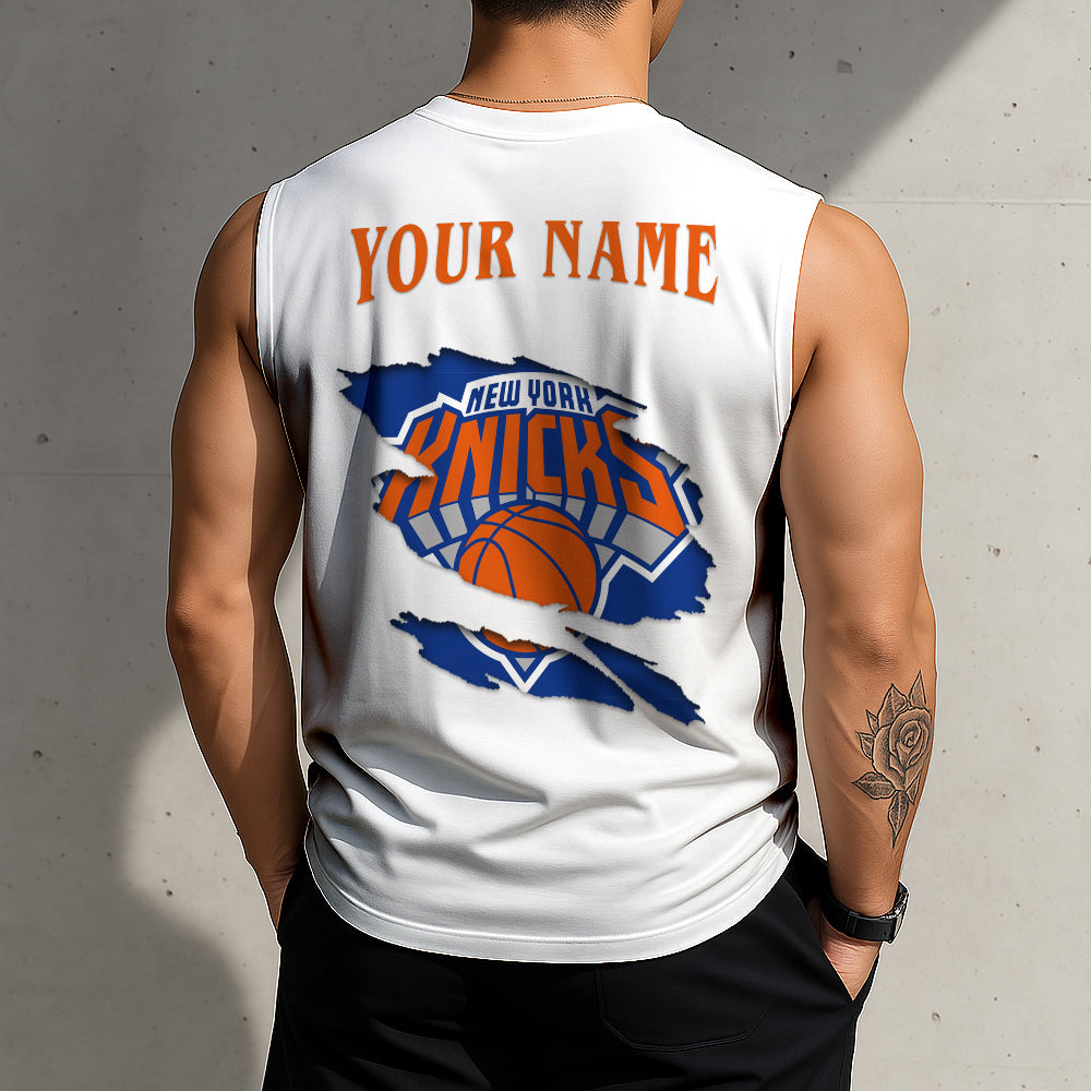 LIMITED EDITION - NEW CUSTOMIZED NBA04 NYK NEW YORK KNICKS TANKTOP & GYM SHIRT