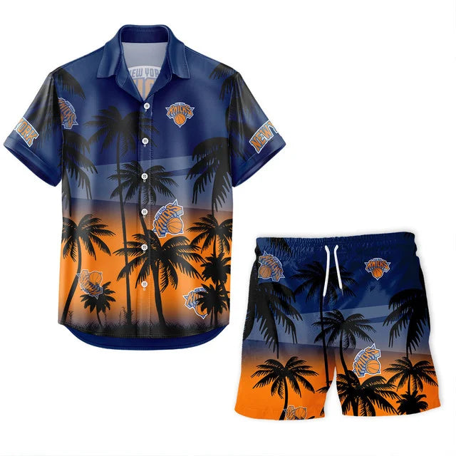 LIMITED EDITION - NEW CUSTOMIZED NBA04 NYK NEW YORK KNICKS UNISEX HAWAIIAN SHIRT & SHORTS SET