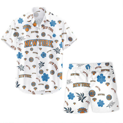 LIMITED EDITION - NEW CUSTOMIZED NBA04 NYK NEW YORK KNICKS UNISEX HAWAIIAN SHIRT & SHORTS SET