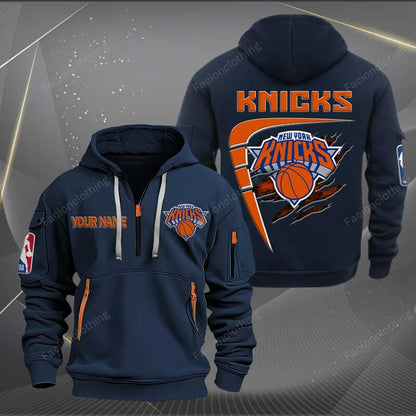 [HOT DEAL] NEW CUSTOMIZED NBA04 NY NEW YORK KNICKS QUARTER ZIP HOODIE