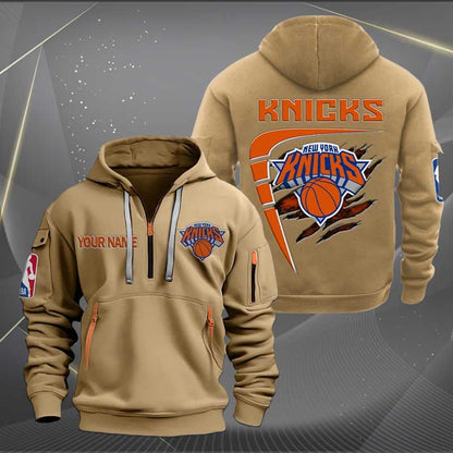 [HOT DEAL] NEW CUSTOMIZED NBA04 NY NEW YORK KNICKS QUARTER ZIP HOODIE