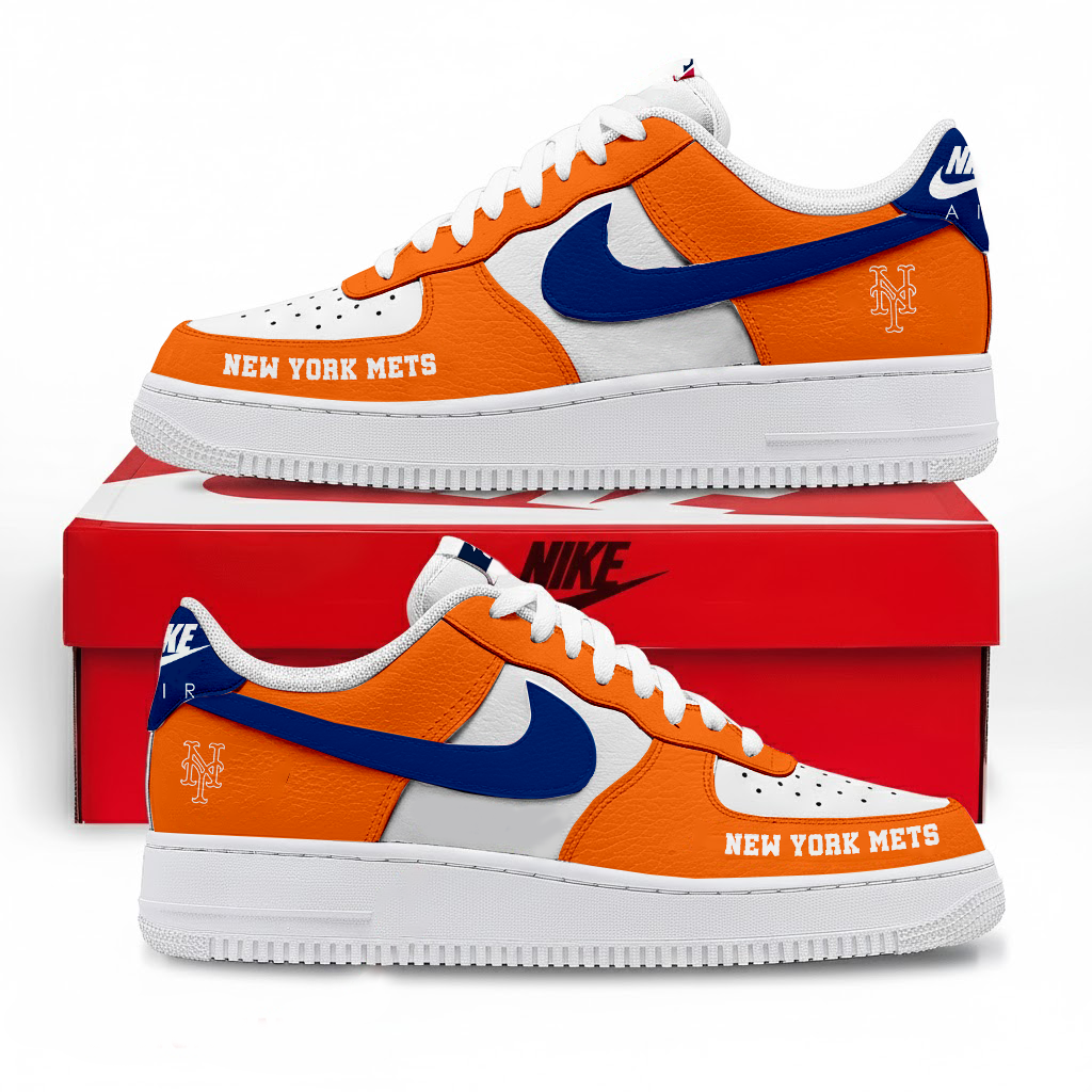 LIMITED EDITION - NEW CUSTOMIZED MLB17 NYM NEW YORK METS AF1 SNEAKERS