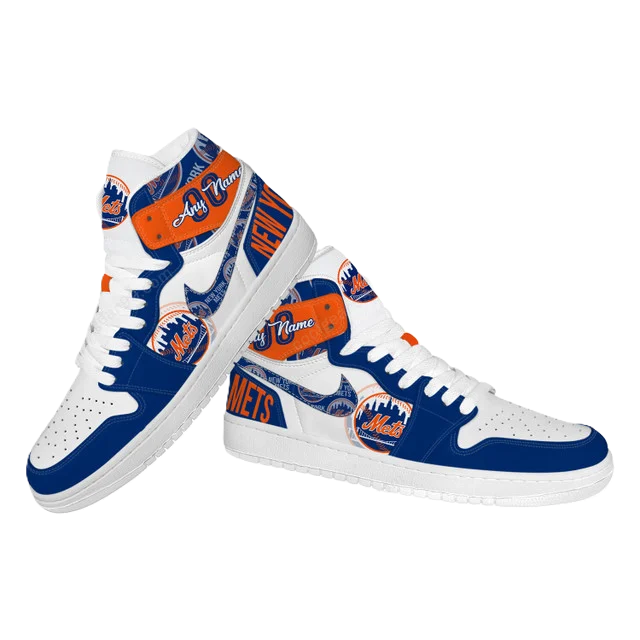 LIMITED EDITION - NEW CUSTOMIZED MLB17 NY METS AIR JORDAN SNEAKERS