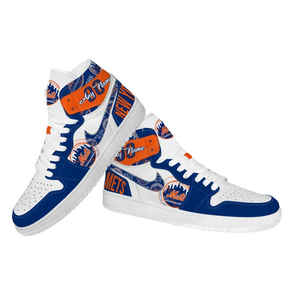 LIMITED EDITION - NEW CUSTOMIZED MLB17 NY METS AIR JORDAN SNEAKERS