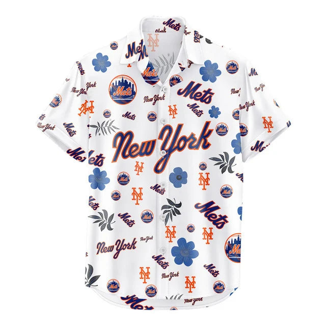 LIMITED EDITION - NEW CUSTOMIZED MLB17 NYM NEW YORK METS UNISEX HAWAIIAN SHIRT & SHORTS SET