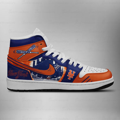 LIMITED EDITION - NEW CUSTOMIZED MLB17 NYM NEW YORK METS AIR JORDAN SNEAKERS