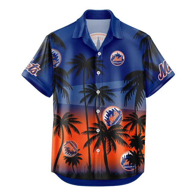 LIMITED EDITION - NEW CUSTOMIZED MLB17 NYM NEW YORK METS UNISEX HAWAIIAN SHIRT & SHORTS SET