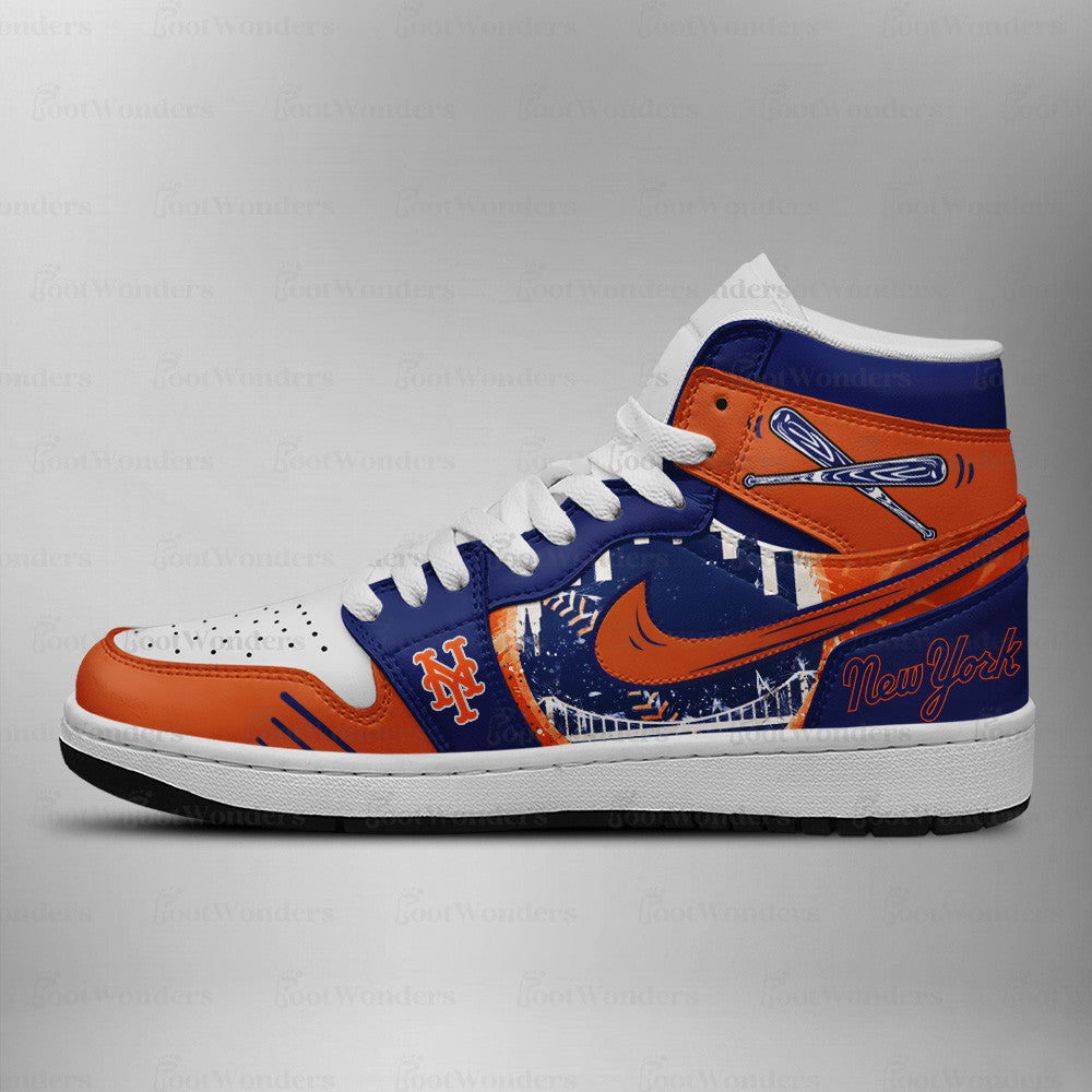 LIMITED EDITION - NEW CUSTOMIZED MLB17 NYM NEW YORK METS AIR JORDAN SNEAKERS