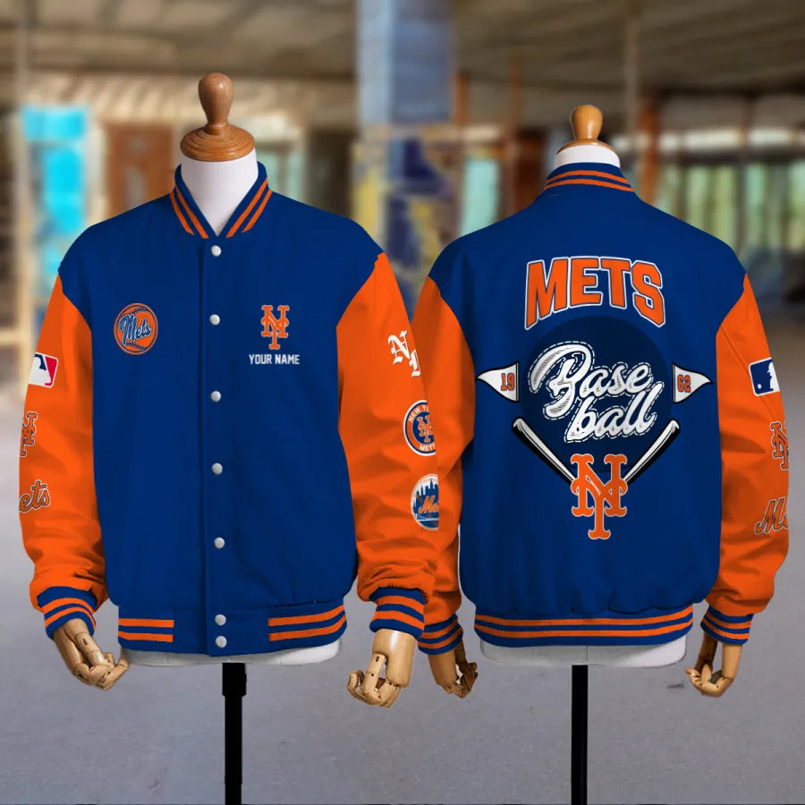 LIMITED EDITION - NEW PREMIUM MLB17 NYM NEW YORK METS SATIN VARSITY JACKET