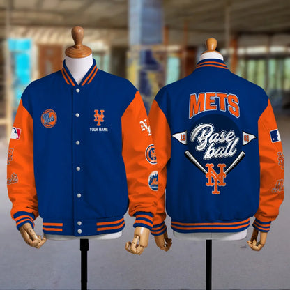 LIMITED EDITION - NEW PREMIUM MLB17 NYM NEW YORK METS SATIN VARSITY JACKET