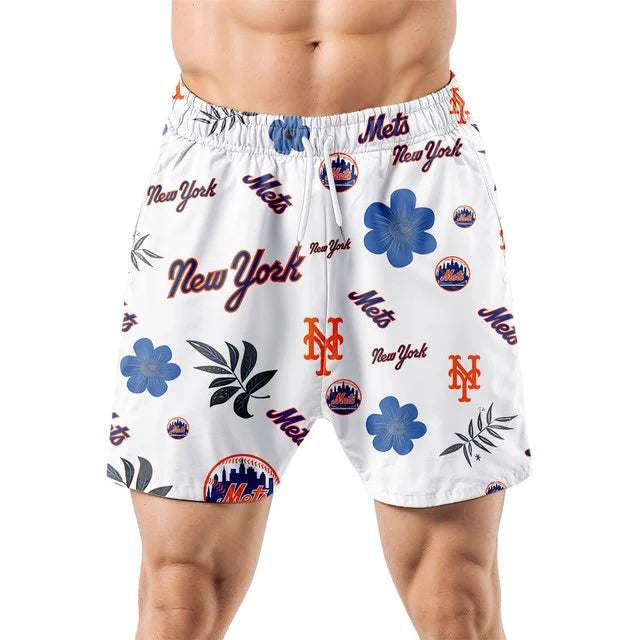 LIMITED EDITION - NEW CUSTOMIZED MLB17 NYM NEW YORK METS UNISEX HAWAIIAN SHIRT & SHORTS SET