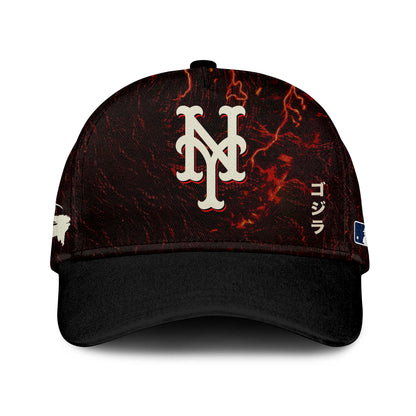 LIMITED EDITION - NEW CUSTOMIZED MLB17 NYM NEW YORK METS x GODZILLA BASEBALL JERSEY & CAP