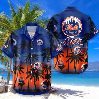 LIMITED EDITION - NEW CUSTOMIZED MLB17 NYM NEW YORK METS UNISEX HAWAIIAN SHIRT & SHORTS SET