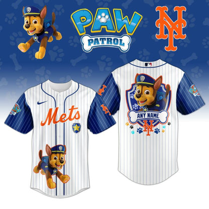 LIMITED EDITION - NEW CUSTOMIZED MLB17 NYM NEW YORK METS x PAW PATROL BASEBALL JERSEY & CAP