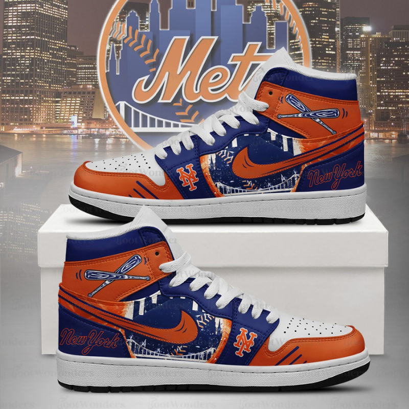 LIMITED EDITION - NEW CUSTOMIZED MLB17 NYM NEW YORK METS AIR JORDAN SNEAKERS