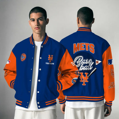 LIMITED EDITION - NEW PREMIUM MLB17 NYM NEW YORK METS SATIN VARSITY JACKET