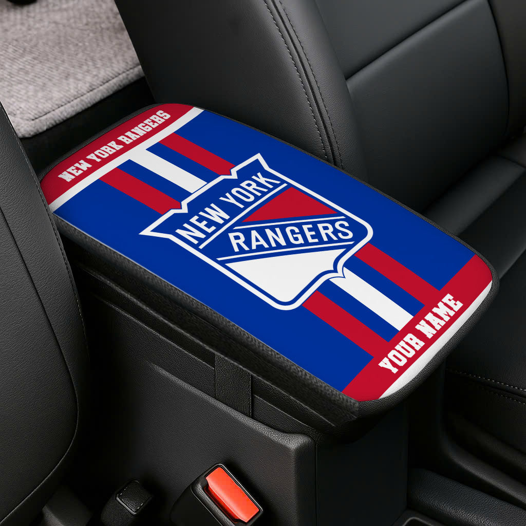 LIMITED EDITION - NEW CUSTOMIZED NHL24 NYR NEW YORK RANGERS CAR ARMREST PAD COVER