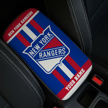 LIMITED EDITION - NEW CUSTOMIZED NHL24 NYR NEW YORK RANGERS CAR ARMREST PAD COVER