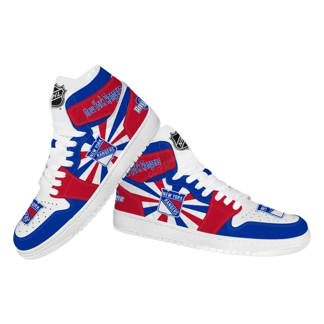 LIMITED EDITION - NEW CUSTOMIZED NHL24 NY RANGERS AIR JORDAN SNEAKERS