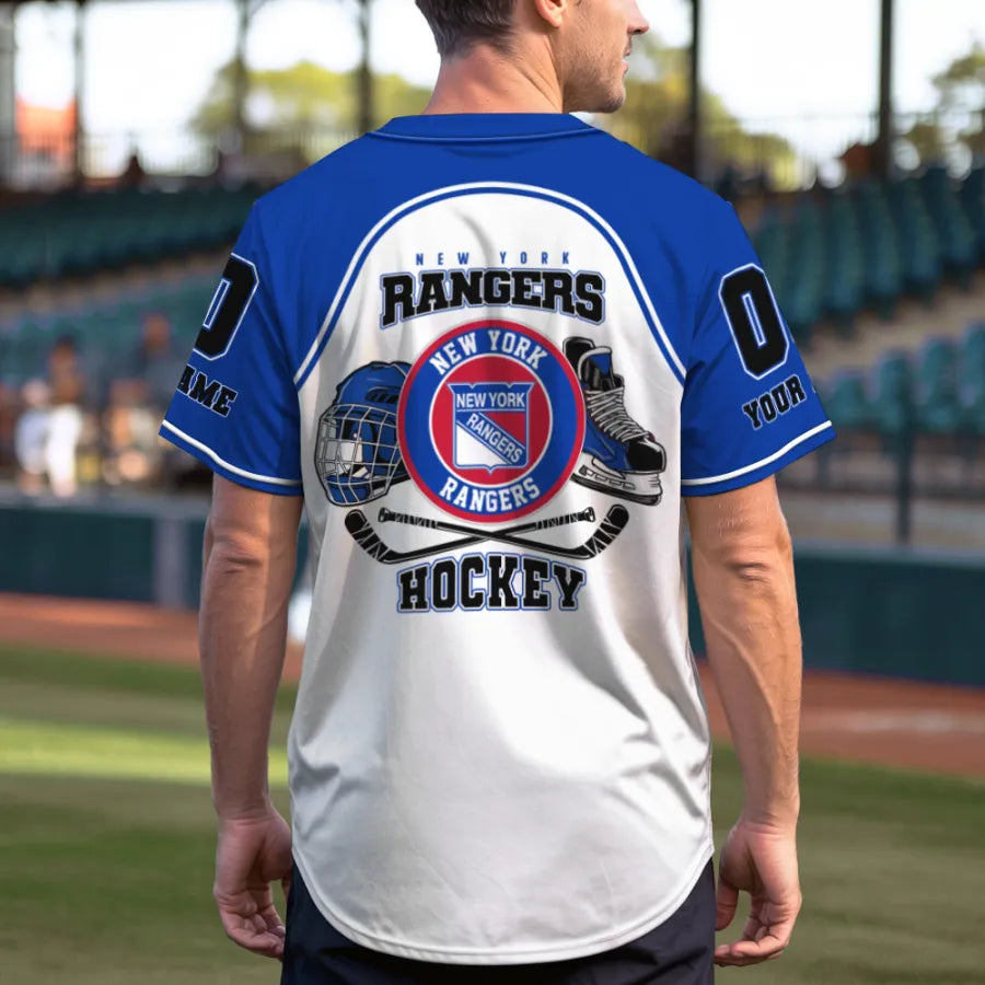 LIMITED EDITION - NEW CUSTOMIZED NHL24 NYR NEW YORK RANGERS BASEBALL JERSEY