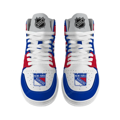LIMITED EDITION - NEW CUSTOMIZED NHL24 NY RANGERS AIR JORDAN SNEAKERS