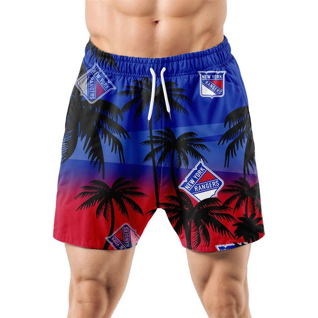 LIMITED EDITION - NEW CUSTOMIZED NHL24 NYR NEW YORK RANGERS UNISEX HAWAIIAN SHIRT & SHORTS SET