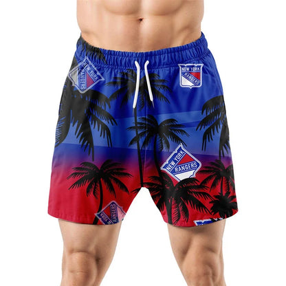 LIMITED EDITION - NEW CUSTOMIZED NHL24 NYR NEW YORK RANGERS UNISEX HAWAIIAN SHIRT & SHORTS SET
