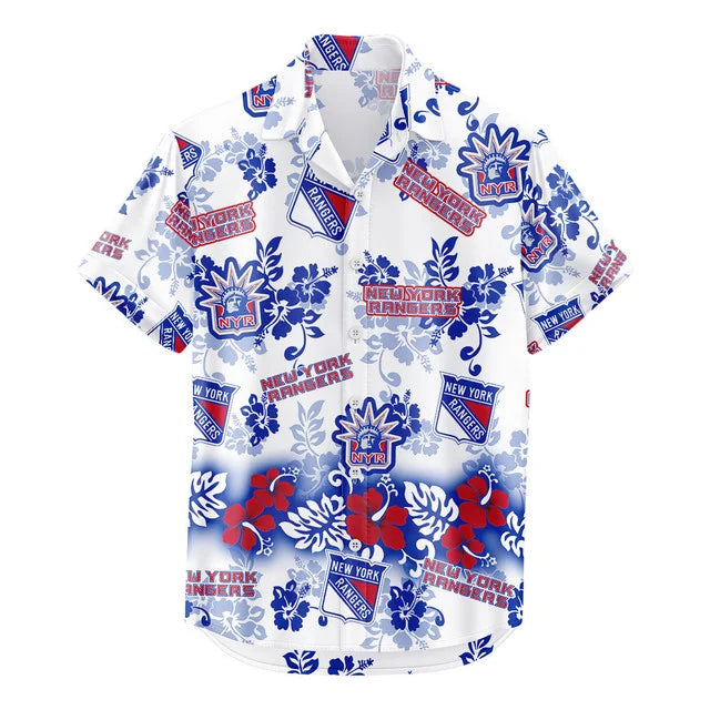 LIMITED EDITION - NEW CUSTOMIZED NHL24 NYR NEW YORK RANGERS UNISEX HAWAIIAN SHIRT & SHORTS SET
