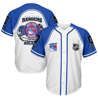 LIMITED EDITION - NEW CUSTOMIZED NHL24 NYR NEW YORK RANGERS BASEBALL JERSEY