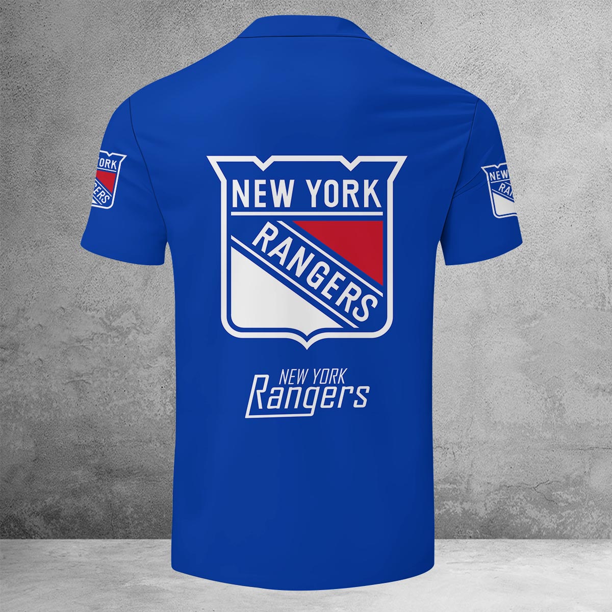 LIMITED EDITION - NEW CUSTOMIZED NHL24 NYR NEW YORK RANGERS ZIP POLO SHIRT