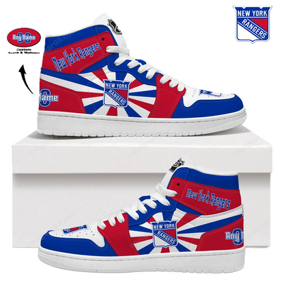 LIMITED EDITION - NEW CUSTOMIZED NHL24 NY RANGERS AIR JORDAN SNEAKERS