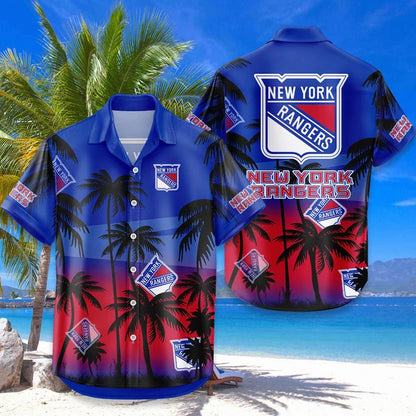 LIMITED EDITION - NEW CUSTOMIZED NHL24 NYR NEW YORK RANGERS UNISEX HAWAIIAN SHIRT & SHORTS SET