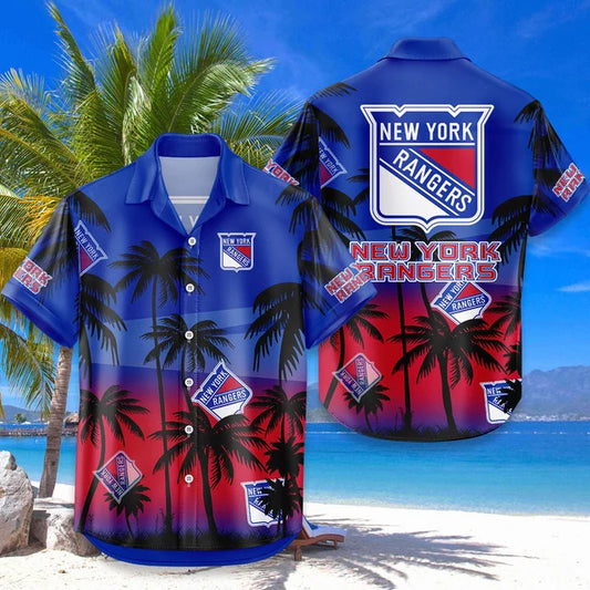 LIMITED EDITION - NEW CUSTOMIZED NHL24 NYR NEW YORK RANGERS UNISEX HAWAIIAN SHIRT & SHORTS SET