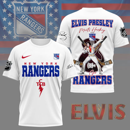 LIMITED EDITION - NEW CUSTOMIZED NHL24 NYR NEW YORK RANGERS X ELVIS PRESLEY FAN 3D SHIRT