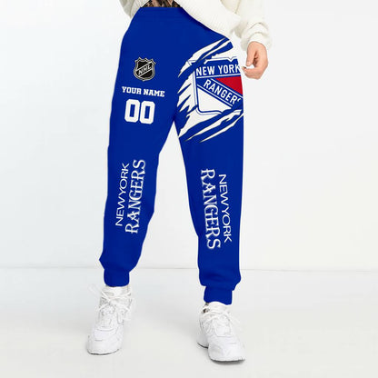 LIMITED EDITION - NEW CUSTOMIZED NHL24 NYR NEW YORK RANGERS UNISEX LONG PANTS