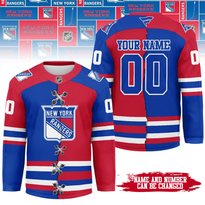 [SUPER SALE] NEW CUSTOMIZED NHL24 NYR NEW YORK RANGERS UNISEX HOCKEY JERSEY