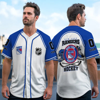 LIMITED EDITION - NEW CUSTOMIZED NHL24 NYR NEW YORK RANGERS BASEBALL JERSEY