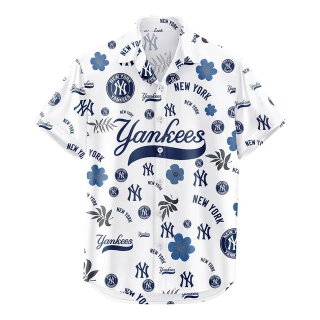 [FLASH SALE] NEW CUSTOMIZED MLB01 NYY NEW YORK YANKEES UNISEX HAWAIIAN SHIRT & SHORTS SET