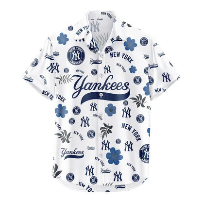 [FLASH SALE] NEW CUSTOMIZED MLB01 NYY NEW YORK YANKEES UNISEX HAWAIIAN SHIRT & SHORTS SET