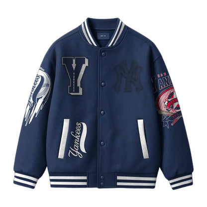 LIMITED EDITION - NEW CUSTOMIZED MLB01 NY YANKEES SATIN VARSITY & BASEBALL JACKET