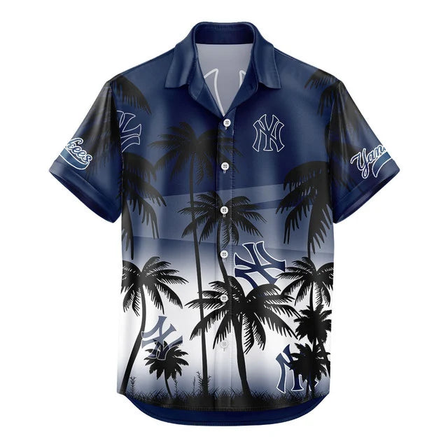 [FLASH SALE] NEW CUSTOMIZED MLB01 NYY NEW YORK YANKEES UNISEX HAWAIIAN SHIRT & SHORTS SET