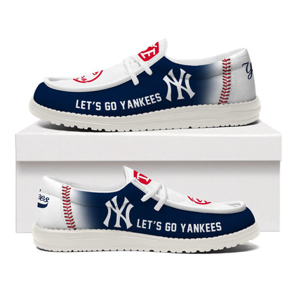 [FLASH SALE] NEW CUSTOMIZED MLB01 NYY NEW YORK YANKEES LOAFER SHOES