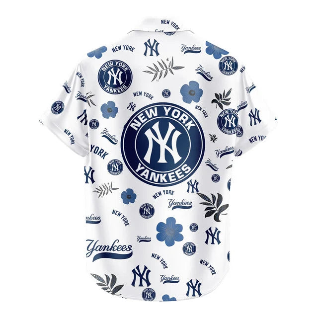 [FLASH SALE] NEW CUSTOMIZED MLB01 NYY NEW YORK YANKEES UNISEX HAWAIIAN SHIRT & SHORTS SET