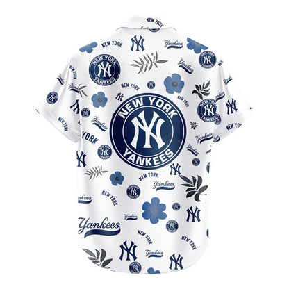 [FLASH SALE] NEW CUSTOMIZED MLB01 NYY NEW YORK YANKEES UNISEX HAWAIIAN SHIRT & SHORTS SET